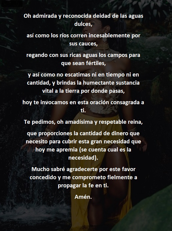 Oración Oshun para el dinero