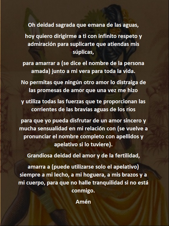 Oración a Oshun Para Amarrar